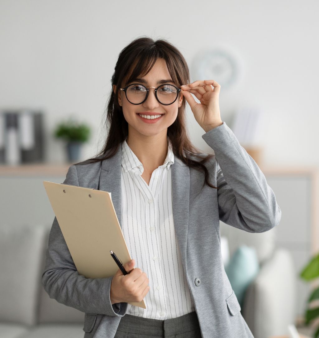 Female Psychologist Holding Clipboard