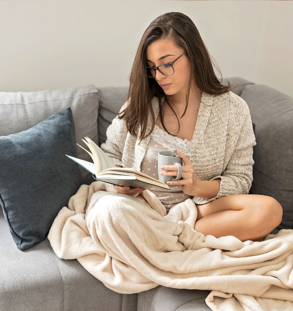 Woman reading book